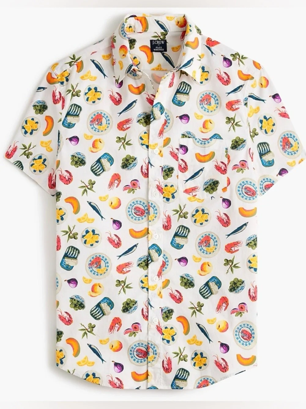 J. Crew Flex Washed Short Sleeve Casual Button Down, size L
